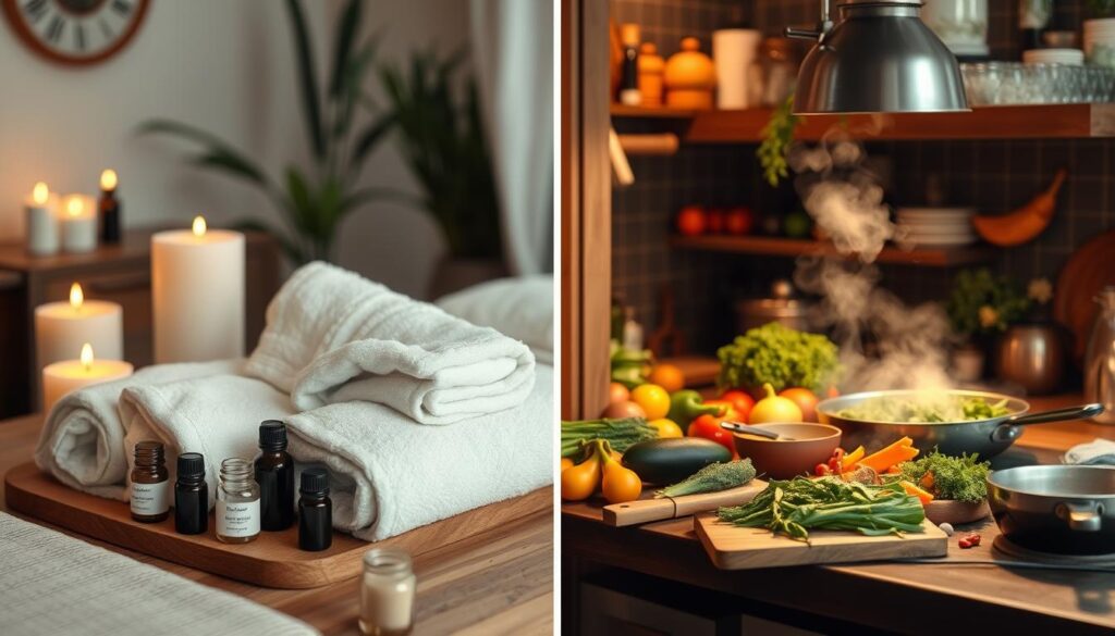 DIY spa and cooking together at home