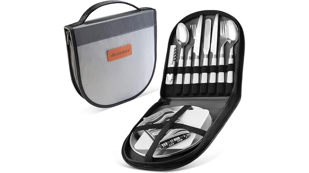 camping cutlery set organizer