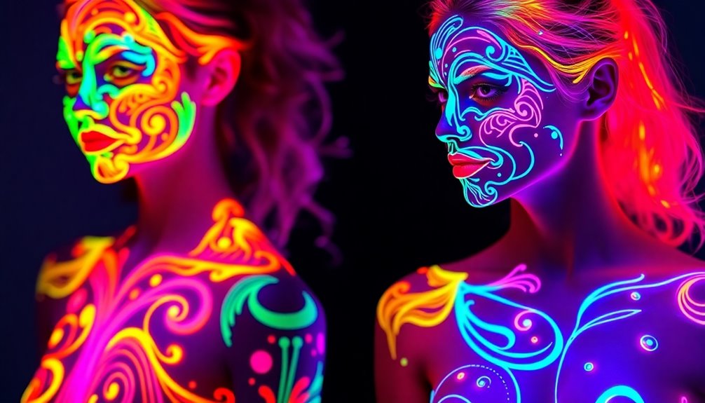 choosing glowing body paints