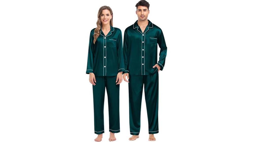 couples satin pajamas set