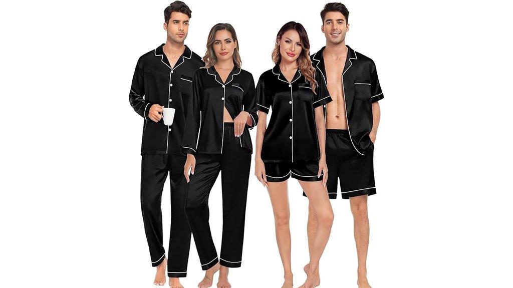 couples silk satin pajamas