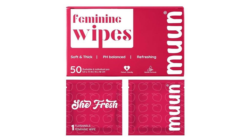 flushable feminine wipes pack