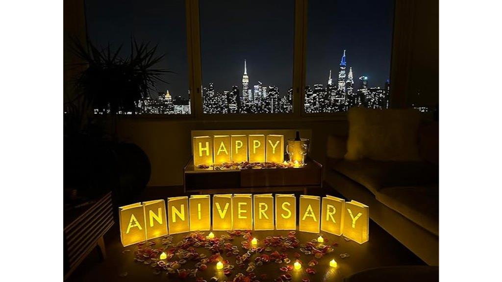 illuminated anniversary celebration decor