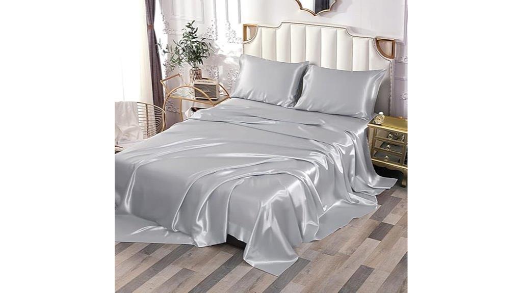 queen size silver bed sheets