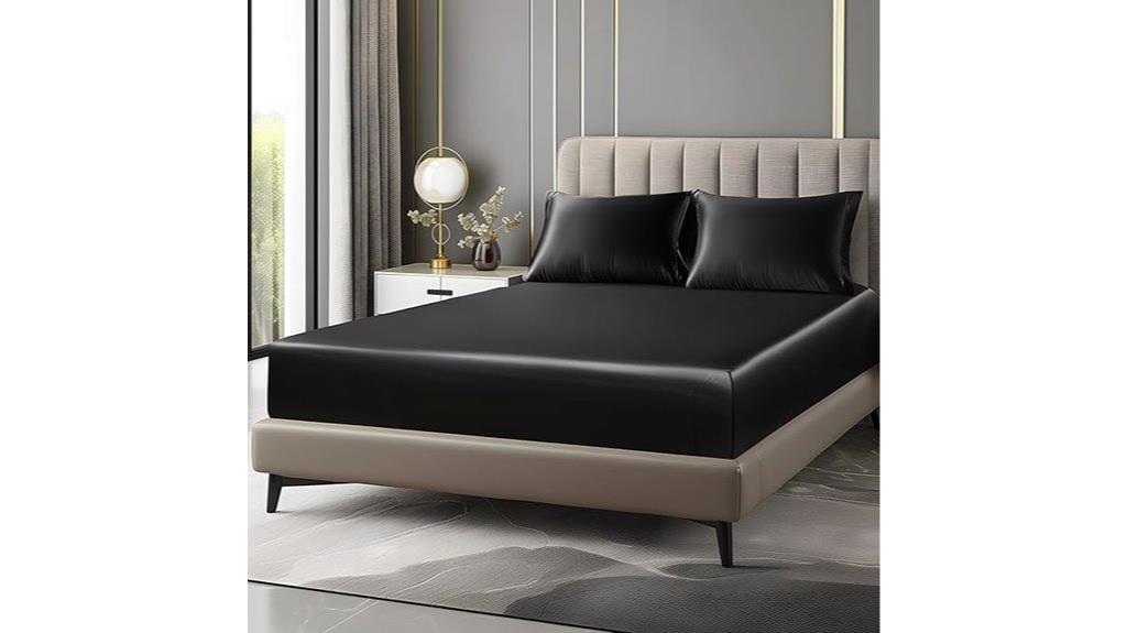 satin black full bedding