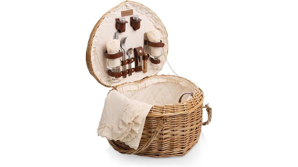 wicker picnic basket set