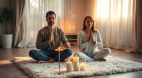 couples pray meditate together