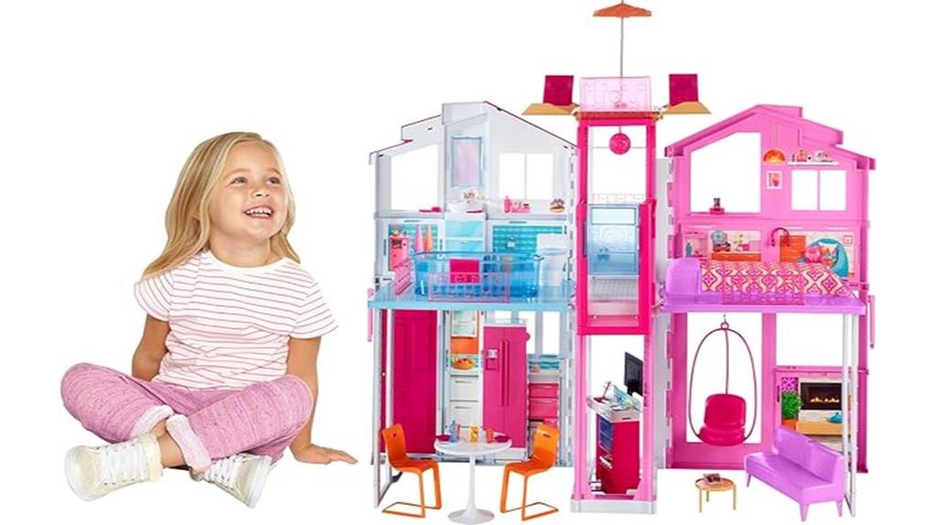 barbie three story dollhouse
