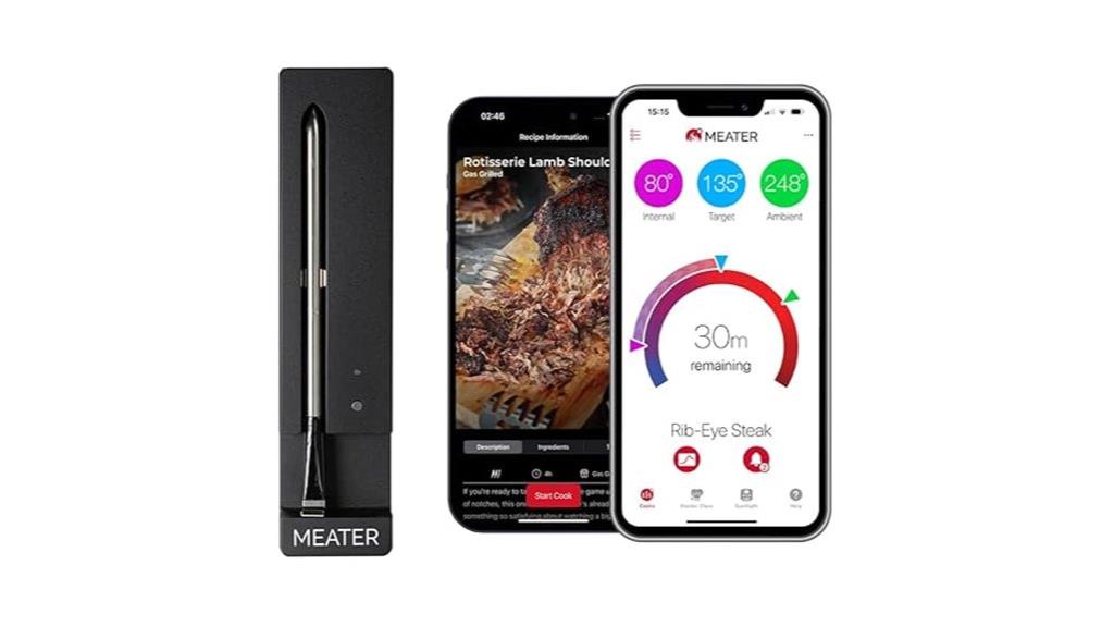 bluetooth enabled wireless meat thermometer