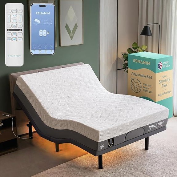 SF Adjustable Bed Frame with Mattress and Features