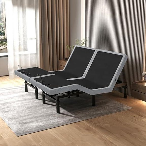 Split King Adjustable Bed Base with Massage & Remote