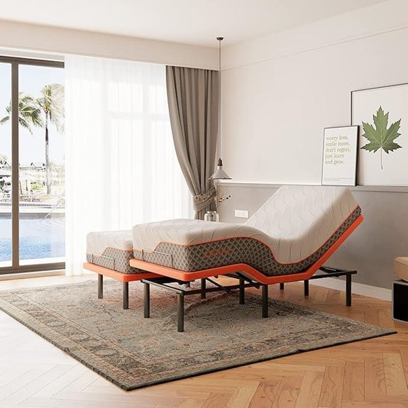 ESHINE Adjustable Bed Frame with Memory Foam Mattress