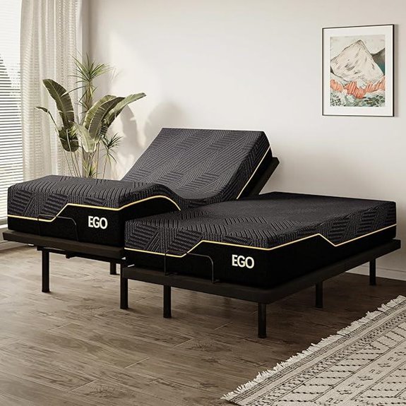 EGOHOME Split King Adjustable Bed with Massage and USB