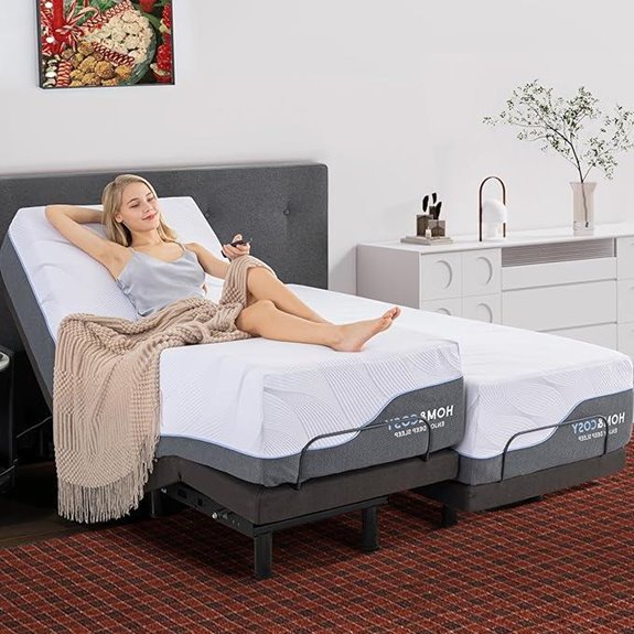 Split King Adjustable Bed Frame with Massage