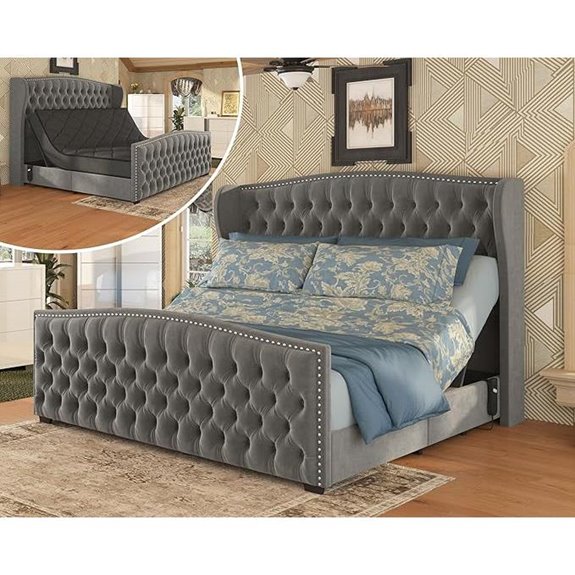AMERLIFE 51 Queen Adjustable Bed Frame with Headboard