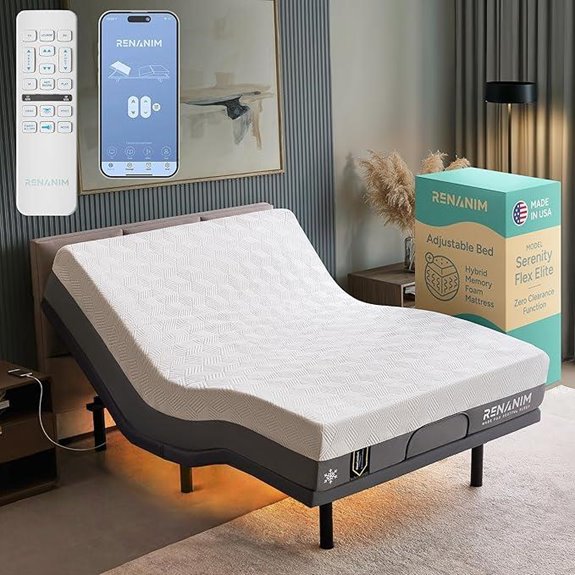 SFE Queen Adjustable Bed Frame with Mattress