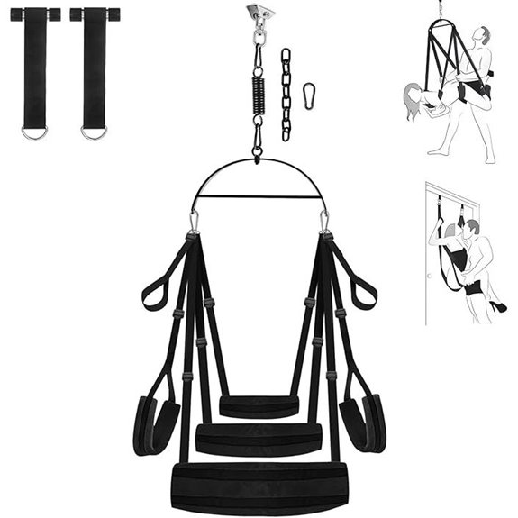 Rotating BDSM Sex Swing with Stand & Straps