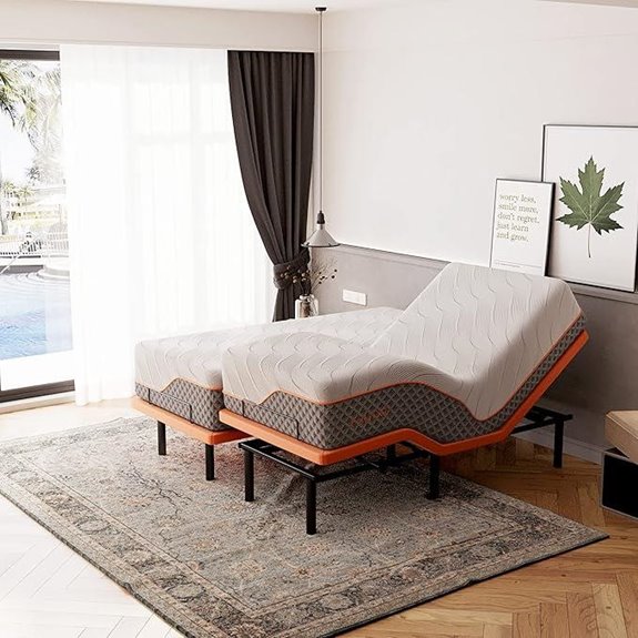 Split King Adjustable Bed Frame with Hybrid Mattress