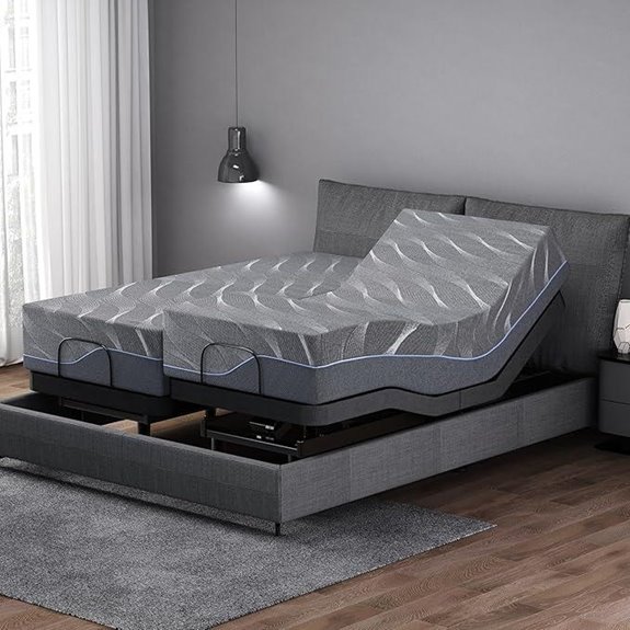 Split King Adjustable Bed Frame with Gel Mattress