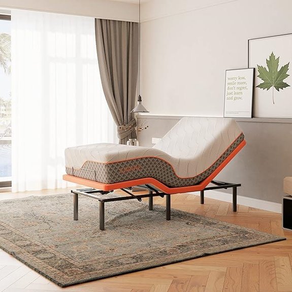 ESHINE Adjustable Bed Frame & 12 Hybrid Mattress Twin XL