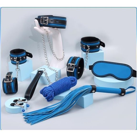 Blue Premium PU Leather 7-Piece Bedroom Set