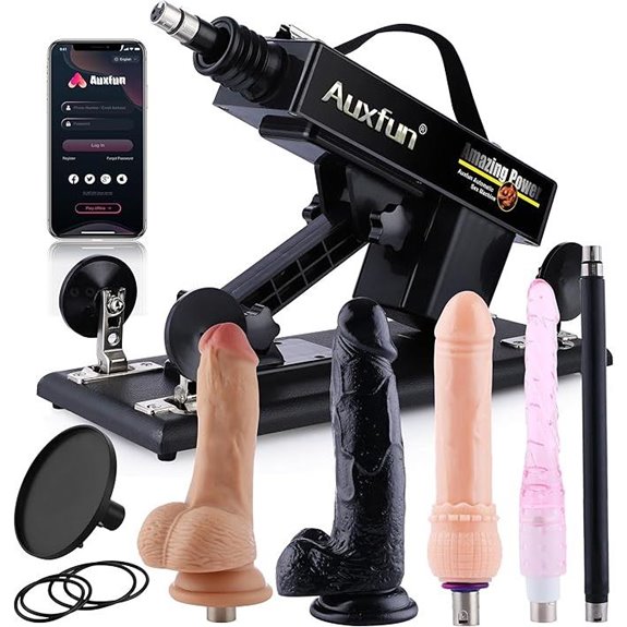 Bluetooth App-Controlled Thrusting Sex Machine with Accessories
