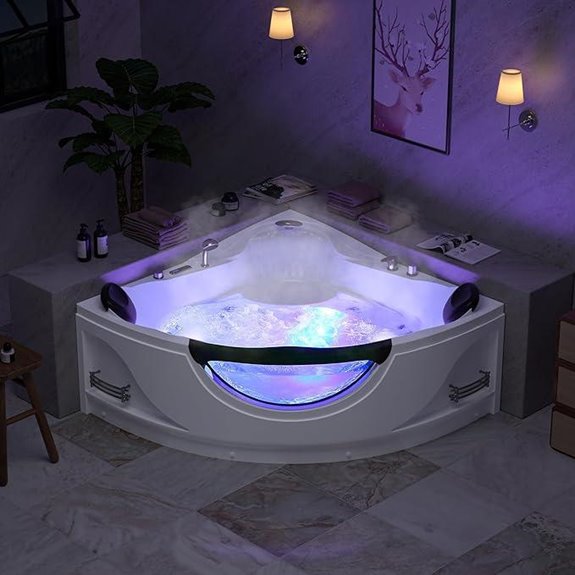Empava 59 Corner Whirlpool Spa Bathtub for 2