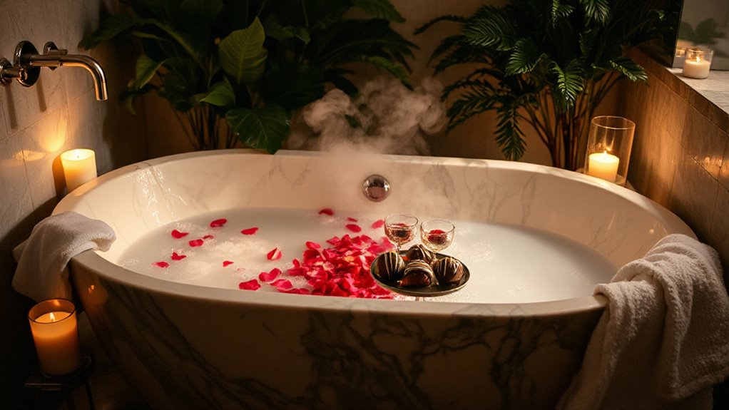 create an intimate bathing atmosphere