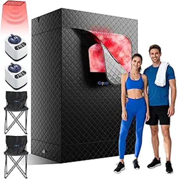Upgraded 2-Person Infrared Sauna with Red Light Therapy
