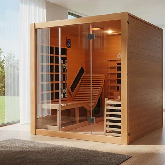 Dual System Sauna Room with 8 Heaters and Toule Stove