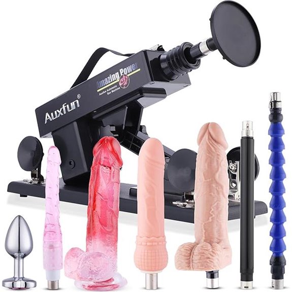 Sex Machine Dildo with 8 Attachments and Suction Cup