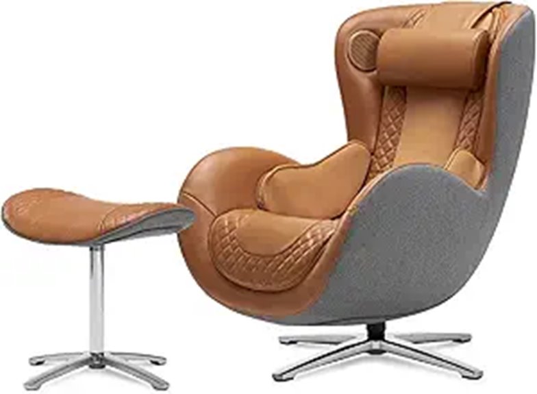 NOUHAUS Heated Massage Chair with Bluetooth & Ottoman