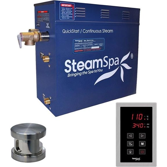 STEAMSPA 9kW Steam Sauna Generator with Touch Screen