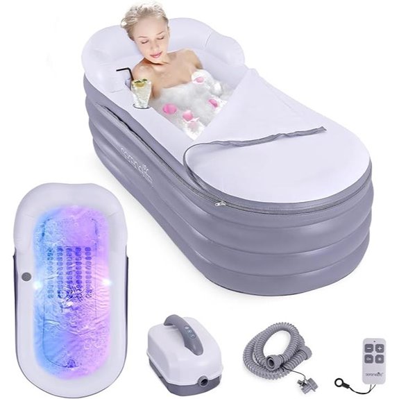 SereneLife Inflatable Bathtub with Massage & Accessories