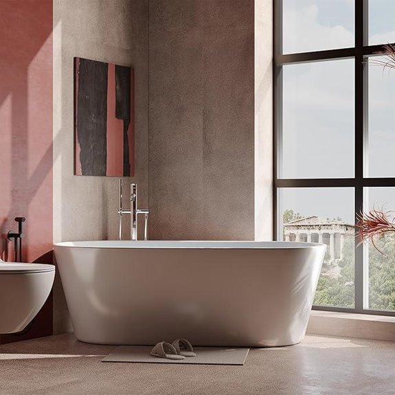 67-Inch Acrylic Freestanding Bathtub with Chrome Drain