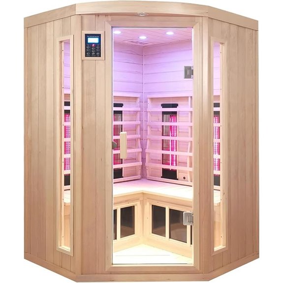 Infrared Sauna for 2-3 Persons with Bluetooth & Lights