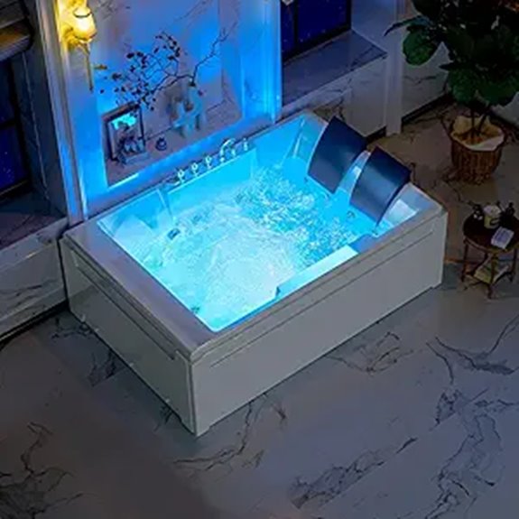 72-Inch Whirlpool Jetted Tub with LED Lights