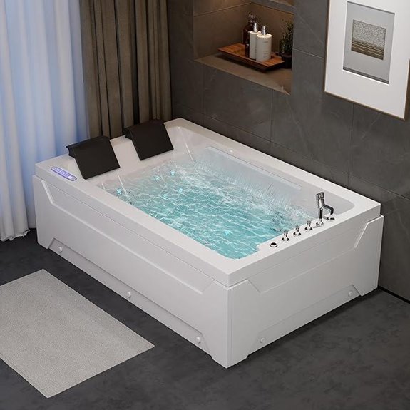 73-Inch Whirlpool Jetted Corner Tub with 22 Water Jets