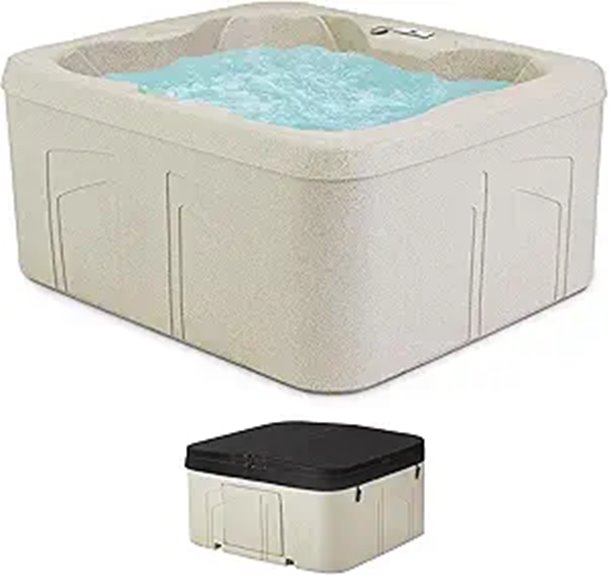 LifeSmart 4-Person Outdoor Hot Tub with LED Lights