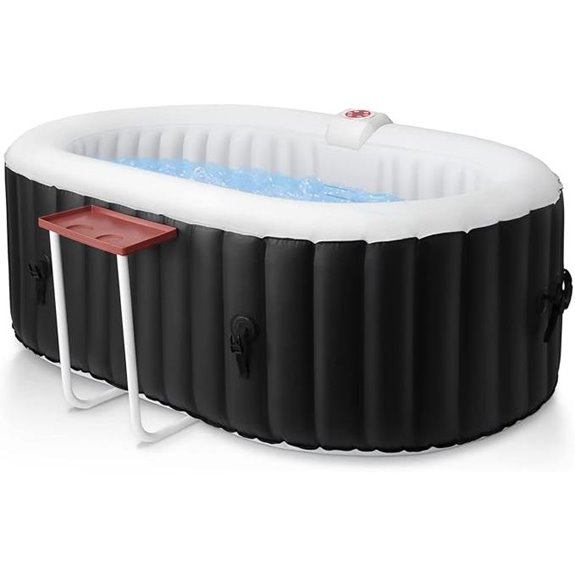 Edostory Portable Oval Hot Tub with Jets and Cover