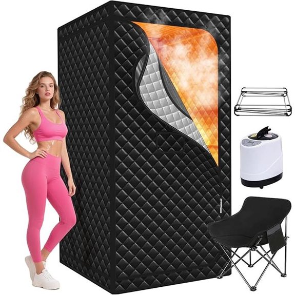 Portable Home Sauna with Steam and Folding Chair