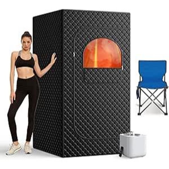 Portable Home Sauna with Steam Remote & Foldable Chair
