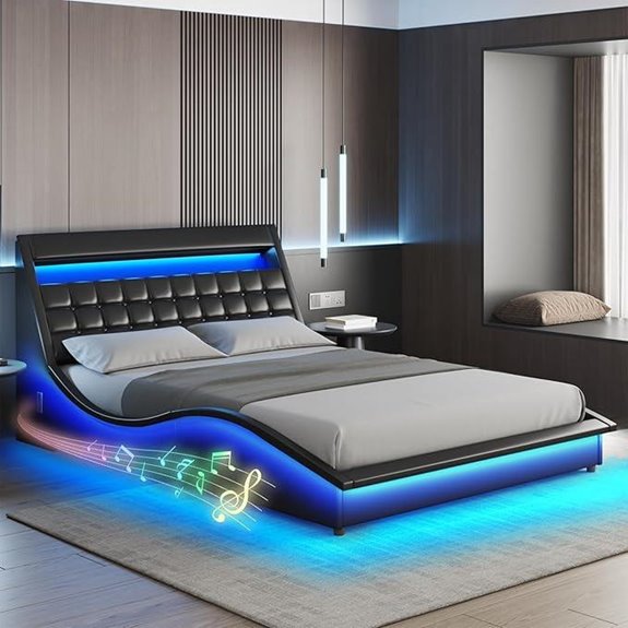 Fameill Queen Bed Frame with Bluetooth Speakers