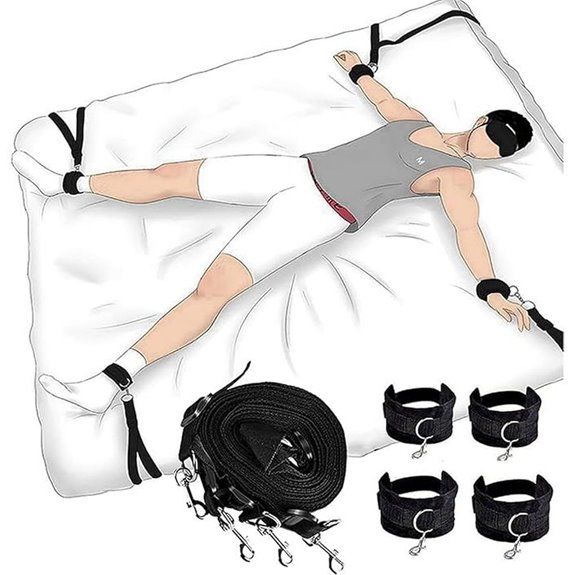 Kinky Queen-Size Bed Restraints with Ankle Straps