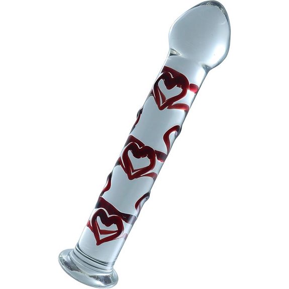 Glass Pleasure Wand with Mushroom Tip Red Sweetheart