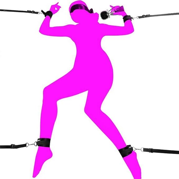 Bondaged Bed Tie Downs and Fuzzy Hand Cuffs