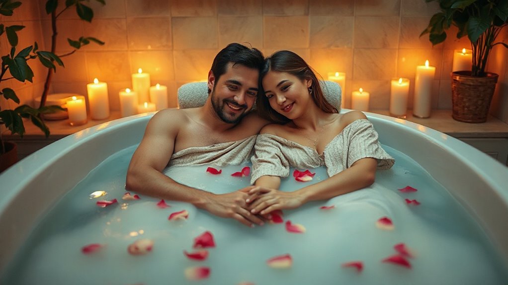 romantic intimate bathtub setup