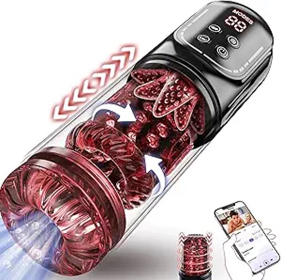 AI Sync Male Masturbator with Rotating Vibrations