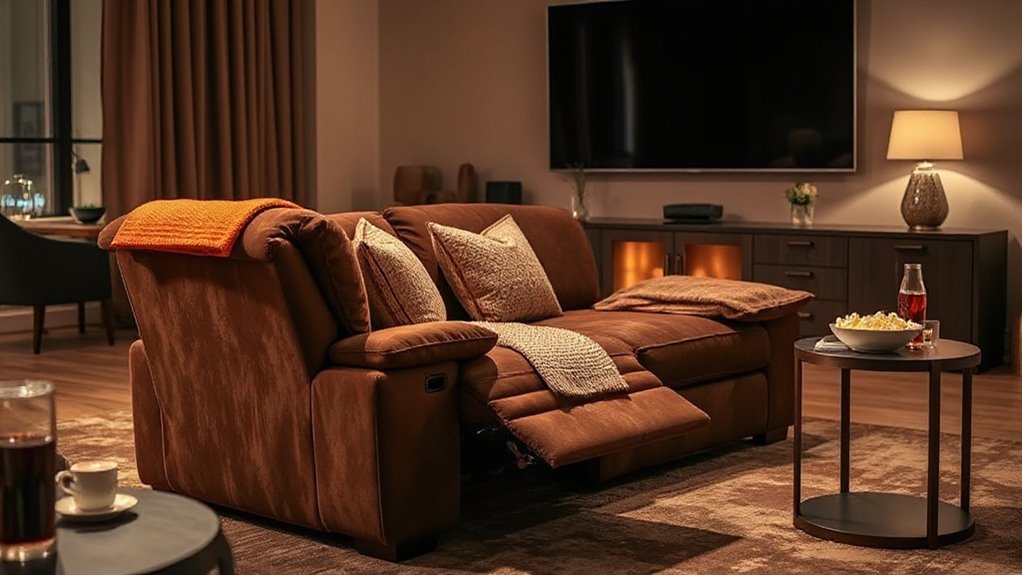 set up comfy movie seating