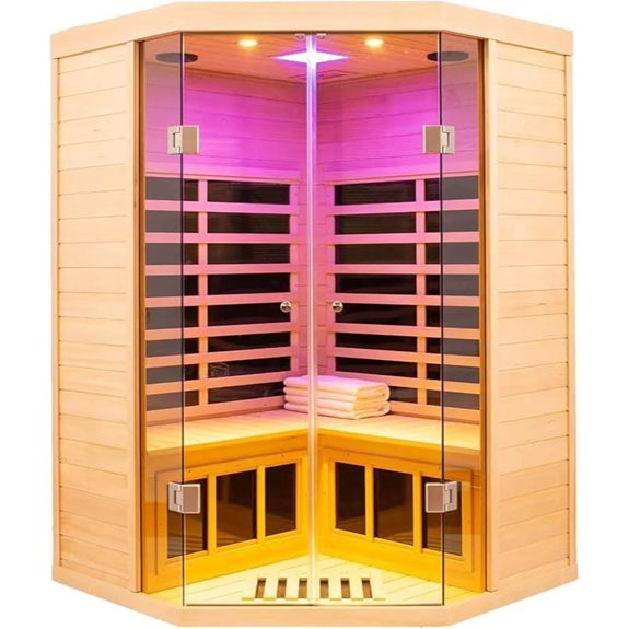 Infrared Sauna for 2-3 People with Bluetooth & Chromotherapy